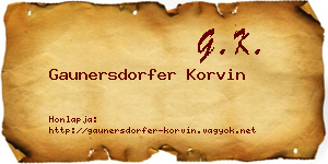 Gaunersdorfer Korvin névjegykártya